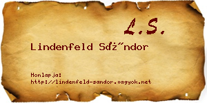 Lindenfeld Sándor névjegykártya